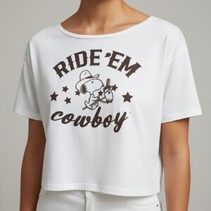 Aeropostale White Peanuts Graphic Tee